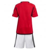 Manchester United Fotballklær Hjemmedraktsett Barn 2023-24 Kortermet (+ korte bukser)